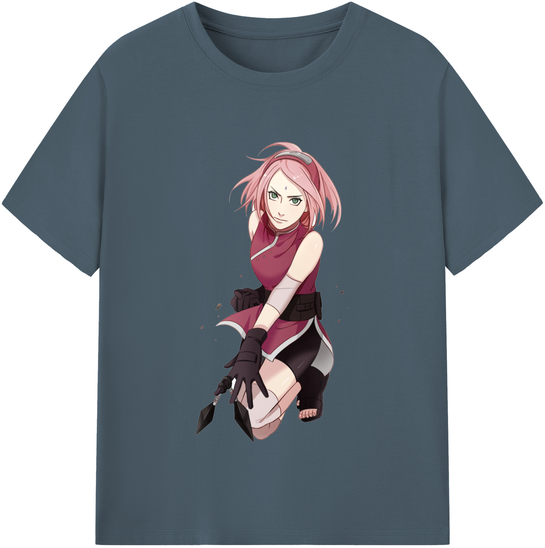（画像用） NARUTO -ナルト- 春野サクラ Haruno Sakura 綿100％半袖Tシャツ（フロントプリント）